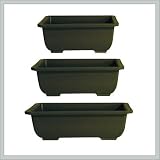 Three Piece Poly-Resin Bonsai Tree Pot Set 6/8/10 - joebonsai