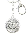 Audi Silver Diamond Rhinstone Zipper Pull Keychain Keyring - Audi Keychain