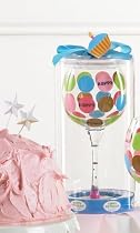 Happy Birthday Polka Dot Wine Glass