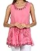 Sakkas Embroidered Watercolor Palm Tree Flared Hem Blouse