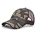 Low Profile Camouflage Baseball Cap Military Army Snapback Mesh Adjustable Hat Camo Brown Grid Unisex Women Men Kids Sun