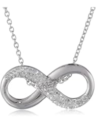 Sterling Silver Crystal Infinity Pendant Necklace, 18"