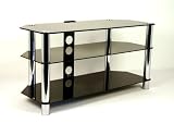 Centurion GT4 Black Premium Contemporary Design Flat Screen 23"-50" Glass Stand