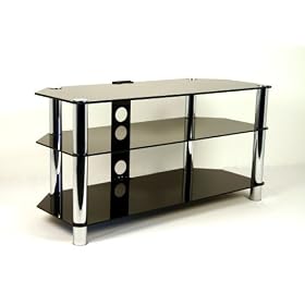 Centurion GT4 Black Premium Contemporary Design Flat Screen 23"-50" Glass Stand