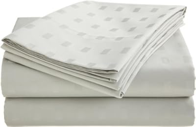 Echelon Soho Dot Egyptian Cotton Cal King Sheet Set, Silver Sage