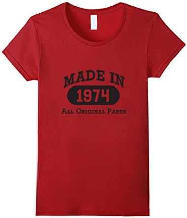 Women's Born in 1974 T-shirt - hot trend birthday gift Large Cranberry