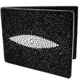 Stingray Leather Slim Bi-Fold Wallet in Black
