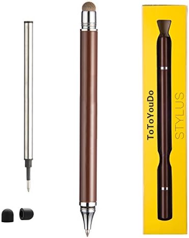 ToToYouDo 2 in 1 Pen, Touch Stylus Replaceable Pen For Smartphones, iPhone 6, 5S, iPad, Samsung Galaxy S5, S4, LG G3, HTC, Motolora, Sony, Nexus and Kindle - Coffee