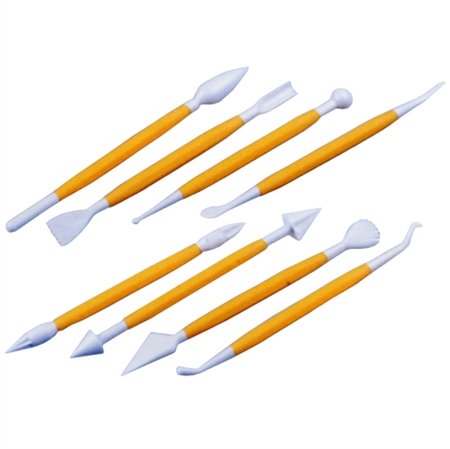 Fat Daddio's 8-Piece Fondant and Gumpaste Modeling Tool Set, 16 Designs
