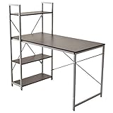 (DORIS)ラック付きデスク【ガイア ブラウン】