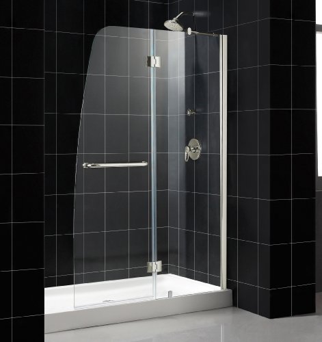DreamLine SHDR-3148726-04 Aqua Shower Door Clear Glass, Brushed Nickel