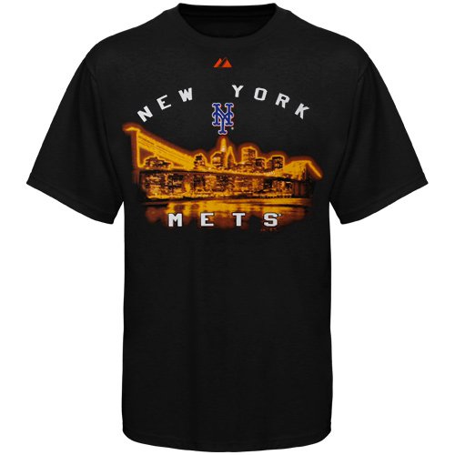 MLB New York Mets Adult Short Sleeve Basic Tee (Black, X-Large)