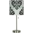 Stick Lamp - Black and White Damask