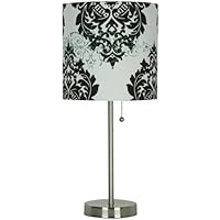 Room Essentialsandreg; Stick Lamp - Black and White Damask