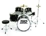 TKO 5-Piece Complete Kids/Children's Junior Drum Set - BLACK