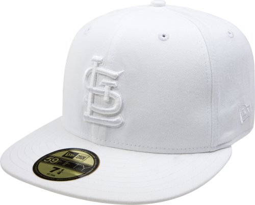 MLB St Louis Cardinals White on White 59FIFTY Fitted Cap (7 3/4)