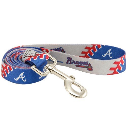 Atlanta Braves 6' Royal Blue-White Dog Leash (Large)