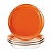 Rachael Ray Dinnerware Round and Square 4-Piece Stoneware Salad Plate Set, Orange