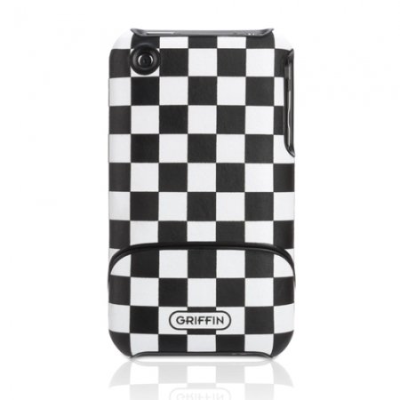 GRIFFIN 白いレザーにデザインを施したiPhone3G用ハードケース GRF-ETCH-IP-CHESS-BW