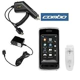 Transparent Clear Crystal Snap-on Cover Case with Clip + Rapid Car Charger + Home Travel Charger for AT&T LG Vu CU920 cell Phone