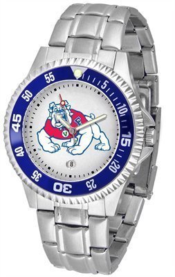 Fresno State Bulldogs Suntime Competitor Game Day Steel Band Watch - NCAA College Athletics