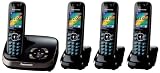 picture of Panasonic KX-TG8524EB DECT Quad Digital Cordless Phone Set with Answer Machine - Black