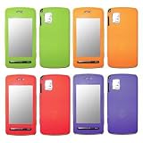 4 Pack [Red, Orange, Neon Green, Purple] of Silicone Cover Rubber Soft Skin Case for AT&T LG VU CU920, CU915