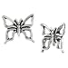 Sterling Silver Butterfly Stud Earrings