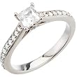 14K White Gold Diamond Engagement Ring Semimount - 0.33 Ct. - DOES NOT INCLUDE CENTER STONE