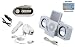 Portable Folding White Stereo Speaker with USB cable + FM Radio Transmitter with Car Cable + 3-in-1 Charger Kit for iPod, iPhone, Nano all Generations, Incl. DBROTH Microfiber Cleaning cloth