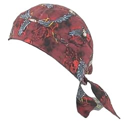 Winged Skull, BIKER BANDANA SEWN - FITTED MOLDED BANDANNA, SKULL HAT CAP, HEAD SCARF