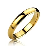 Bling Jewelry Gold Plated 4mm Tungsten Carbide Ring