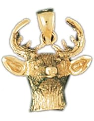 Dazzlers Solid 14 karats gold Deer Charm Pendant Available in three colors from jewelsberry (weights: 3.7 grams only)