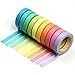 HeroNeo® 10x Decorative Washi Rainbow Sticky Paper Masking Adhesive Tape Scrapbooking DIY (10pcs Rainbow Tape)