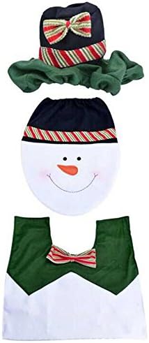 Christmas Snowman Toilter Seat Set Cover Rug Sets Bath Towels Bathroom Decoration Sets