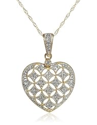 Gold Diamond Heart Pendant Necklace (0.14cttw, G-H Color, I1-I2 Clarity), 17"
