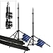 PBL LIGHT STANDS 10' PRO HEAVY DUTY SPRING CUSHIONED, ALL METAL LOCKING COLLARS SET OF 2 WITH CARRY BAGS BLACK FINISH by PBL