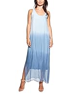 Laura Moretti Vestido Largo (Blanco / Azul)