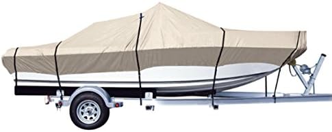 iCOVER Trailerable Boat Cover- 20'-23' 600D Water Proof Heavy Duty,Fits V-Hull,Fish&Ski,Pro-Style,Fishing Boat,Utiltiy Boats, Runabout,Bass Boat,up to 20ft-23ft Long X 100" Wide,PRO