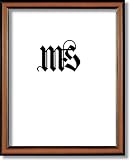 8.5x11 8.5 x 11 Frame for Picture Photo or Diploma, Walnut and Gold, style #606