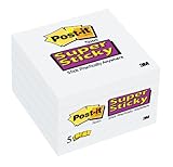 Post-it Super Sticky Notes, 3 x 3-Inches, White, 5-Pads/Pack