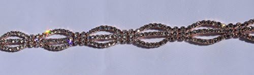 The Buckle Boutique 1 Yard Beautiful Rose Gold Rhinestone Cup Chain Trim