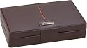 Dulwich Brown Leather with Orange Lining 15 Piece Cufflink Box