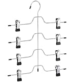 4 Tier Trouser/Skirt Hanger - Chrome & Black Vinyl