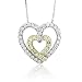 14k Two Tone Gold White and Yellow Diamond Heart Pendant Necklace (HI, SI-I, 0.33 carat)