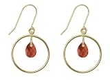 10k Yellow Gold, January Birthstone, Garnet Briolette Dangle Earrings