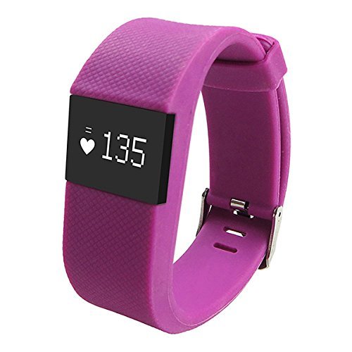Joranlin ID100 Fitness Heart Rate Smart band Smart Bracelet Wristband Tracker Bluetooth 4.0 Watch for ios android (Purple)