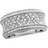 14K White Gold Diamond Bridal Anniversary Band Ring
