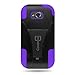 CoverON® Kickstand Hard + Soft Dual Layer Hybrid Case for ZTE Reef / Savvy - Black Hard Purple Soft Silicone