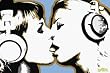 Steez: 2 Girls Kissing - Pop Art Poster (Size: 36" x 24")